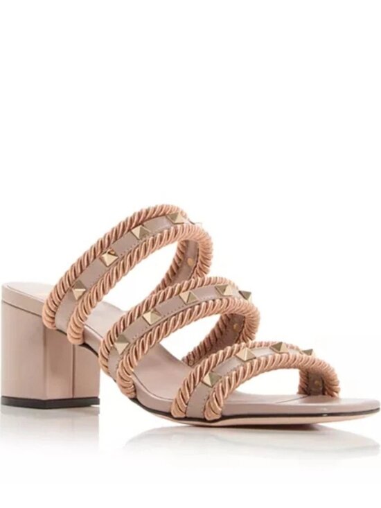 Valentino Shoes - Valentino Garavani Women's Rockstud Embellished Slide Sandals Size 38